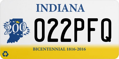 IN license plate 022PFQ