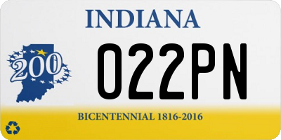 IN license plate 022PN