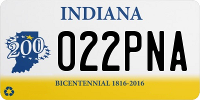 IN license plate 022PNA