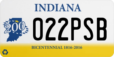 IN license plate 022PSB