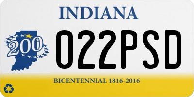 IN license plate 022PSD