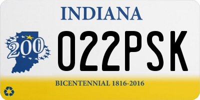 IN license plate 022PSK