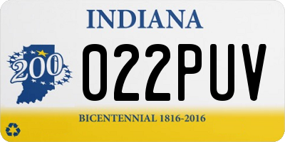 IN license plate 022PUV
