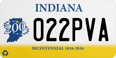 IN license plate 022PVA