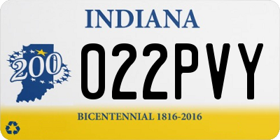 IN license plate 022PVY