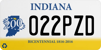 IN license plate 022PZD