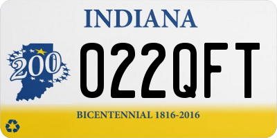 IN license plate 022QFT