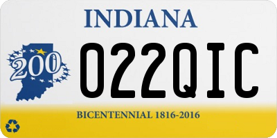 IN license plate 022QIC