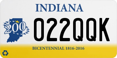 IN license plate 022QQK
