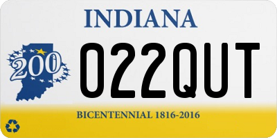 IN license plate 022QUT