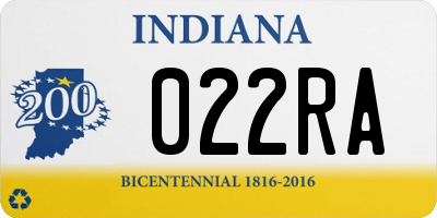 IN license plate 022RA