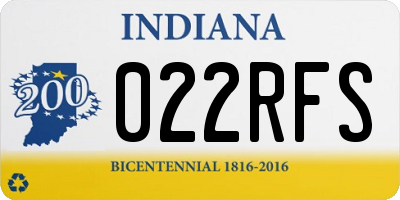 IN license plate 022RFS