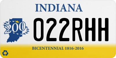 IN license plate 022RHH