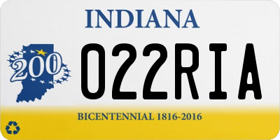 IN license plate 022RIA