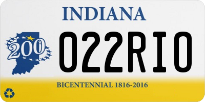 IN license plate 022RIO