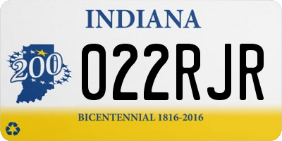 IN license plate 022RJR