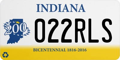 IN license plate 022RLS