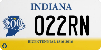 IN license plate 022RN