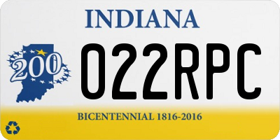IN license plate 022RPC