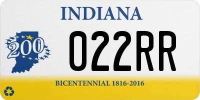 IN license plate 022RR