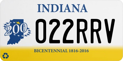 IN license plate 022RRV