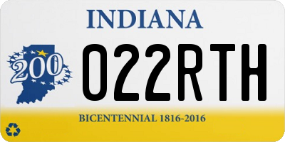IN license plate 022RTH