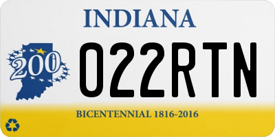 IN license plate 022RTN