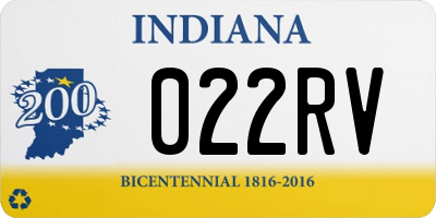 IN license plate 022RV