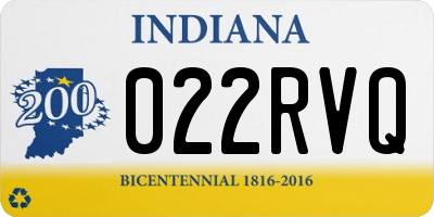 IN license plate 022RVQ
