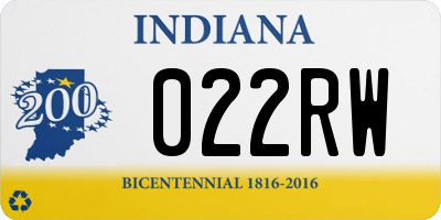 IN license plate 022RW