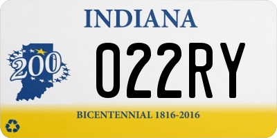 IN license plate 022RY