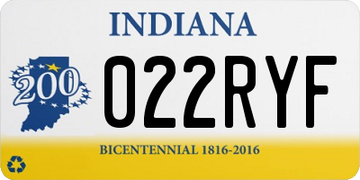 IN license plate 022RYF