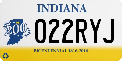 IN license plate 022RYJ