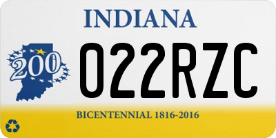 IN license plate 022RZC