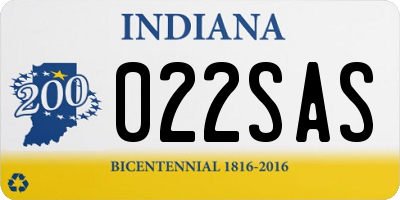 IN license plate 022SAS