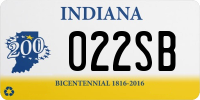 IN license plate 022SB