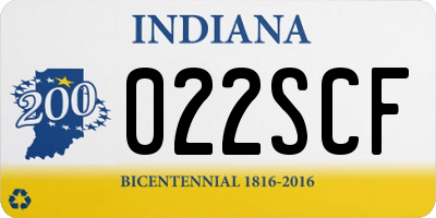 IN license plate 022SCF