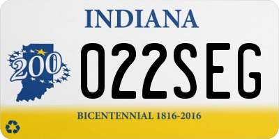 IN license plate 022SEG