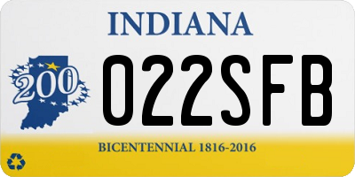 IN license plate 022SFB