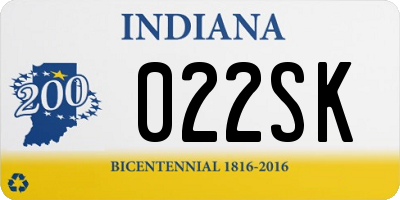 IN license plate 022SK