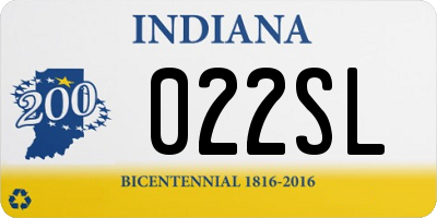 IN license plate 022SL