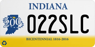 IN license plate 022SLC