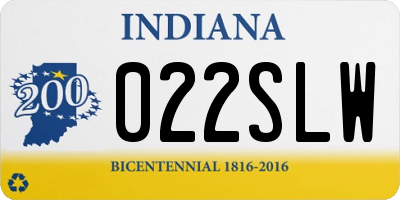IN license plate 022SLW