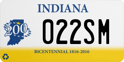 IN license plate 022SM