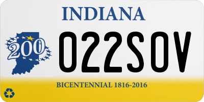 IN license plate 022SOV