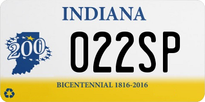 IN license plate 022SP