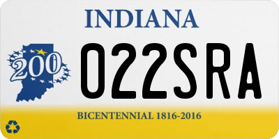 IN license plate 022SRA