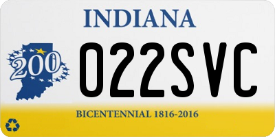 IN license plate 022SVC