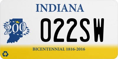 IN license plate 022SW