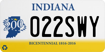 IN license plate 022SWY